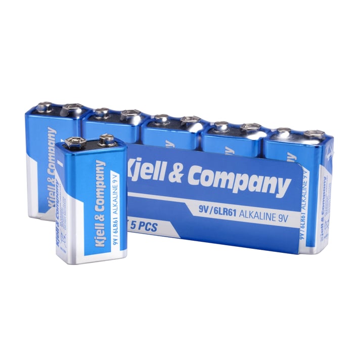 Kjell & Company 9 V-batterier (PP3) 5-pack | El & verktyg - Batterier - Alkaliska batterier | GameStuff