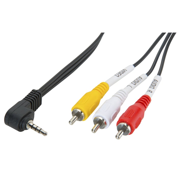 Luxorparts Kompositvideo med ljud till 3,5 mm | Ljud & bild - Kablar & adaptrar - 3,5 mm - RCA till 3,5 mm | GameStuff