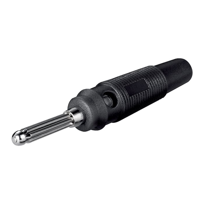 4 mm-labbpropp 55 mm med skruvanslutning Svart