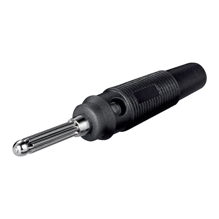 4 mm-labbpropp 55 mm med skruvanslutning Svart