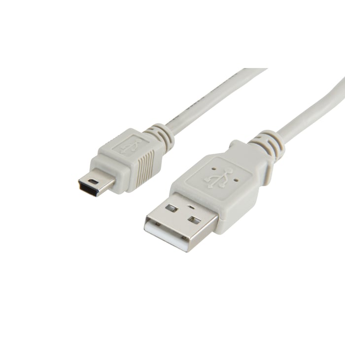 Luxorparts USB-A- till Mini USB-kabel Grå 1 m