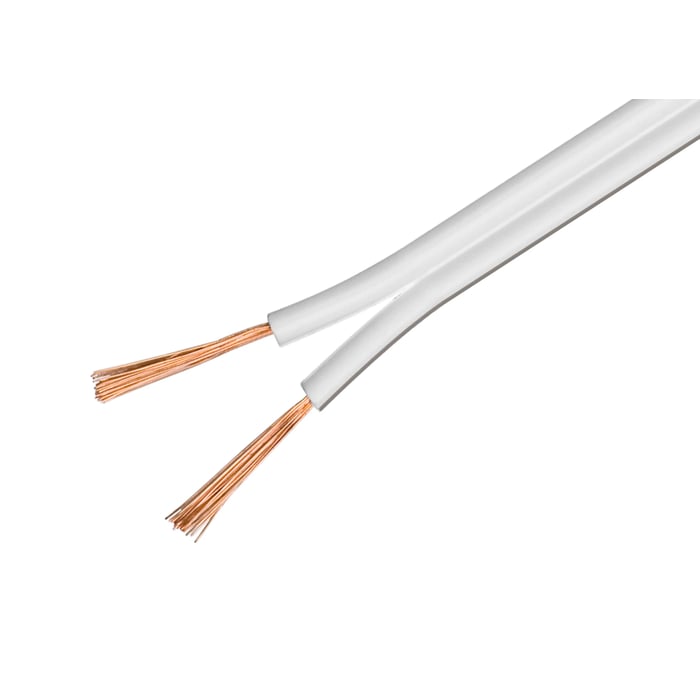 Högtalarkabel 0,75 mm² Vit 10 m