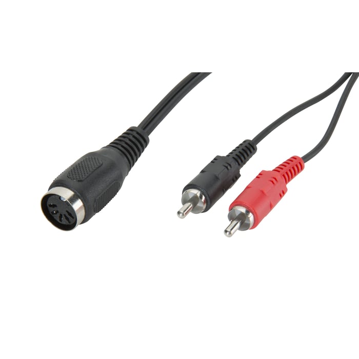 DIN-adapter 5-pol hona till 2x RCA hanar