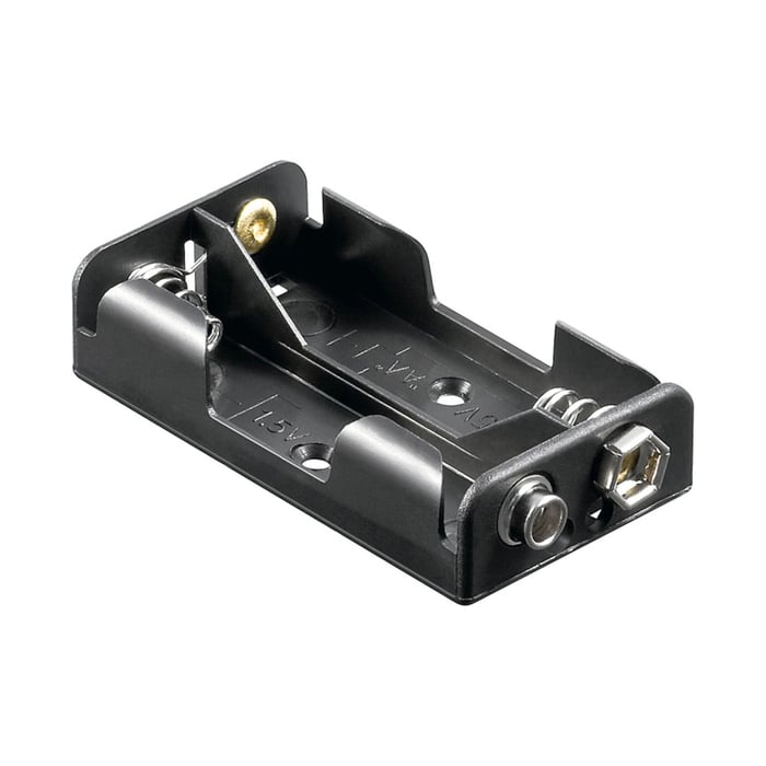 Batterihållare för 2x AA med batterikontakt | El & verktyg - Batterier - Batterihållare | GameStuff