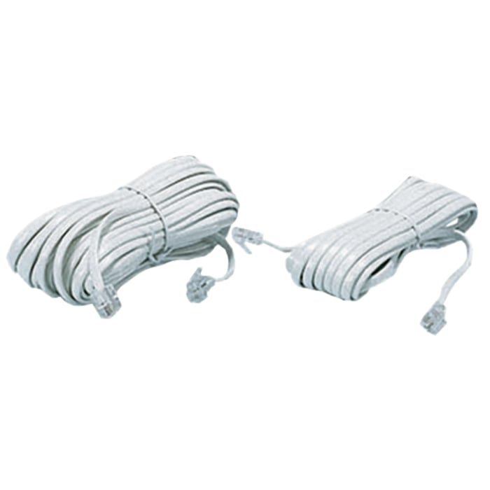 Luxorparts Telefonkabel RJ11 till RJ11 vit 15 m