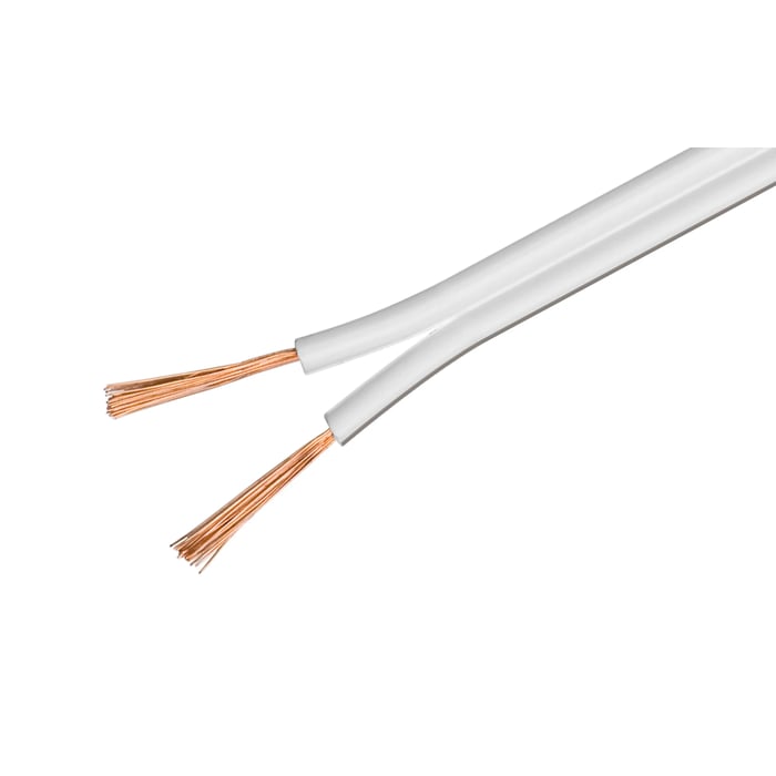 Luxorparts Høyttalerkabel 2,5 mm², hvit 50 m