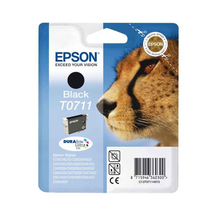 Epson T0711 Bläckpatron Svart | Kontor - Skrivare & tillbehör - Bläckpatroner - Epson | GameStuff