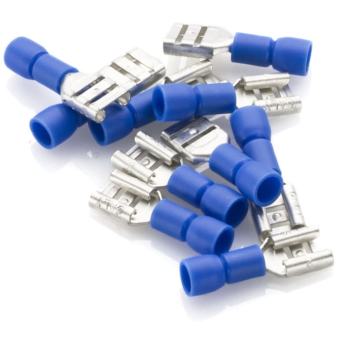 Blå flatstifthylsa 10-pack 6,3 mm