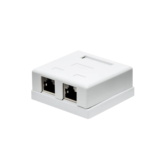 Utenpåliggende UTP-nettverksuttak Cat. 6 2-port