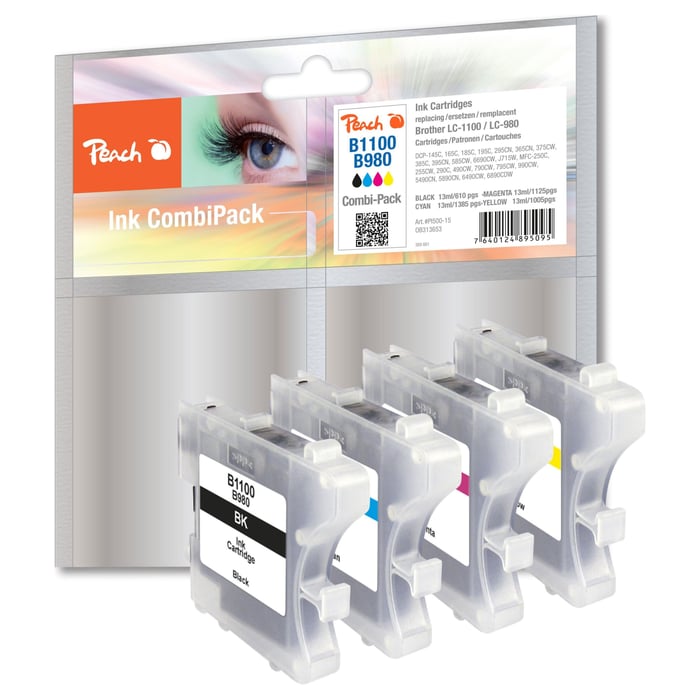 Peach LC980 och LC1100 Bläckpatron 4-pack | Kontor - Skrivare & tillbehör - Bläckpatroner - Brother | GameStuff