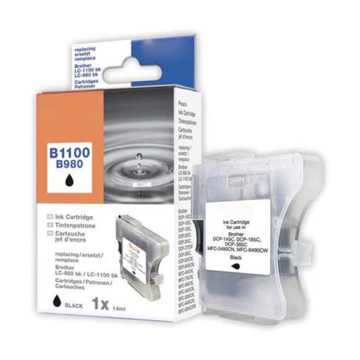 Peach LC980BK och LC1100BK Bläckpatron Svart | Kontor - Skrivare & tillbehör - Bläckpatroner - Brother | GameStuff