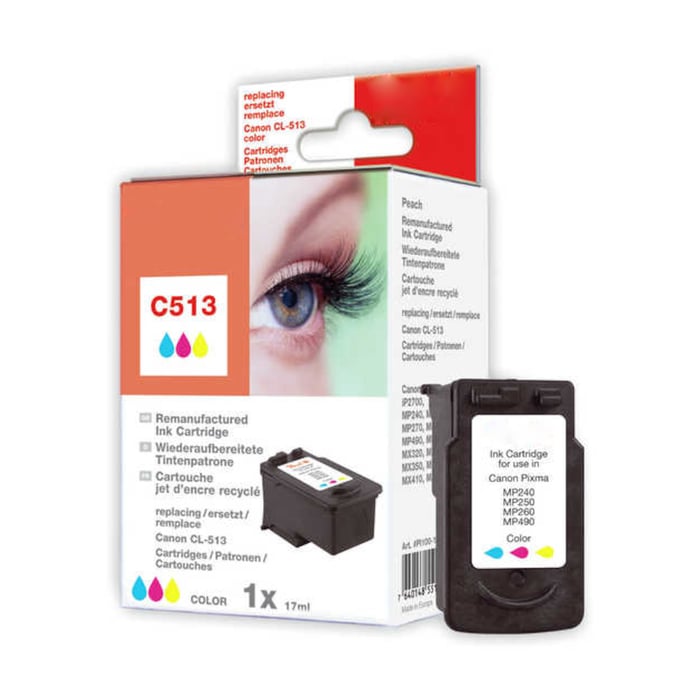Peach CL-513 Bläckpatron Flera färger | Kontor - Skrivare & tillbehör - Bläckpatroner - Canon | GameStuff