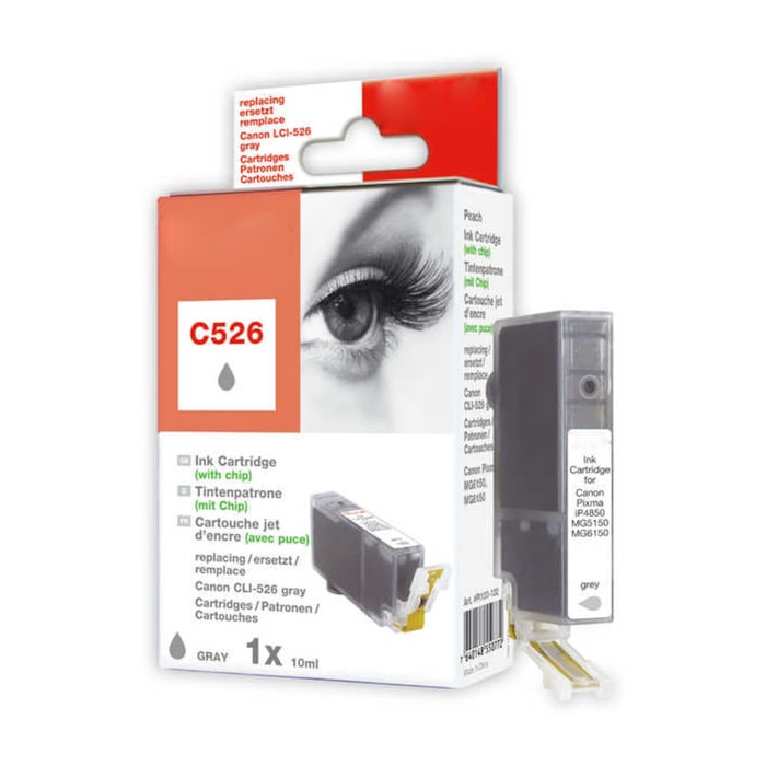 Peach CLI-526GY Bläckpatron Grå | Kontor - Skrivare & tillbehör - Bläckpatroner - Canon | GameStuff