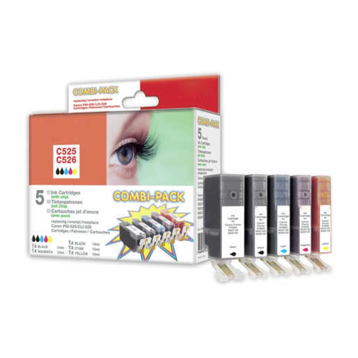 Peach PGI-525 och CLI-526 Bläckpatron 5-pack | Kontor - Skrivare & tillbehör - Bläckpatroner - Canon | GameStuff