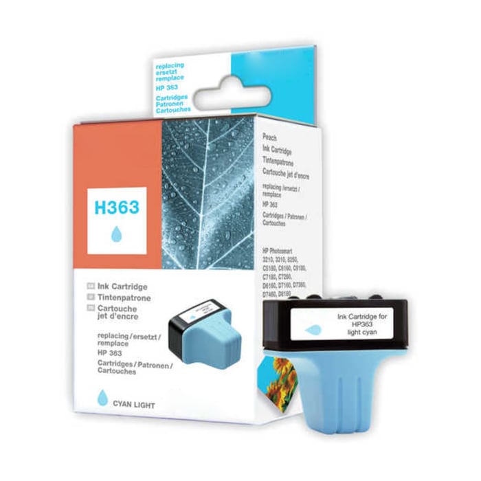 Peach HP 363 Bläckpatron Ljus cyan. Ersättningsbläck för HP-skrivare
