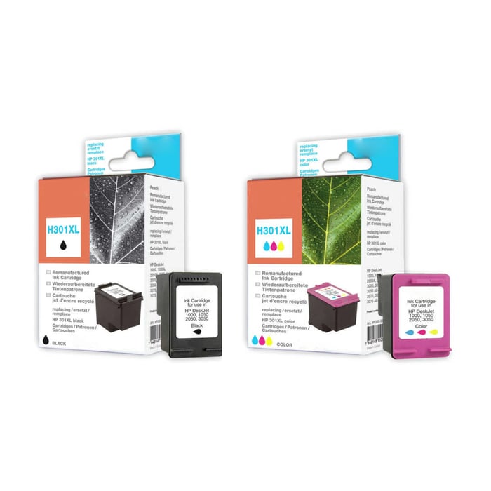 Peach Bläckpatron motsvarar HP 301XL 2-pack