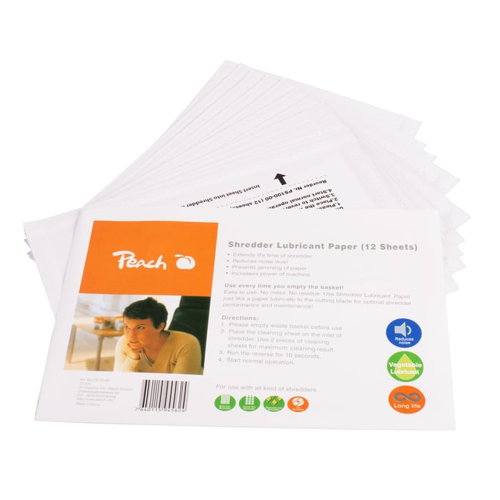 Peach Smörjpapper till dokumentförstörare 12-pack | Kontor - Dokumentförstörare | GameStuff