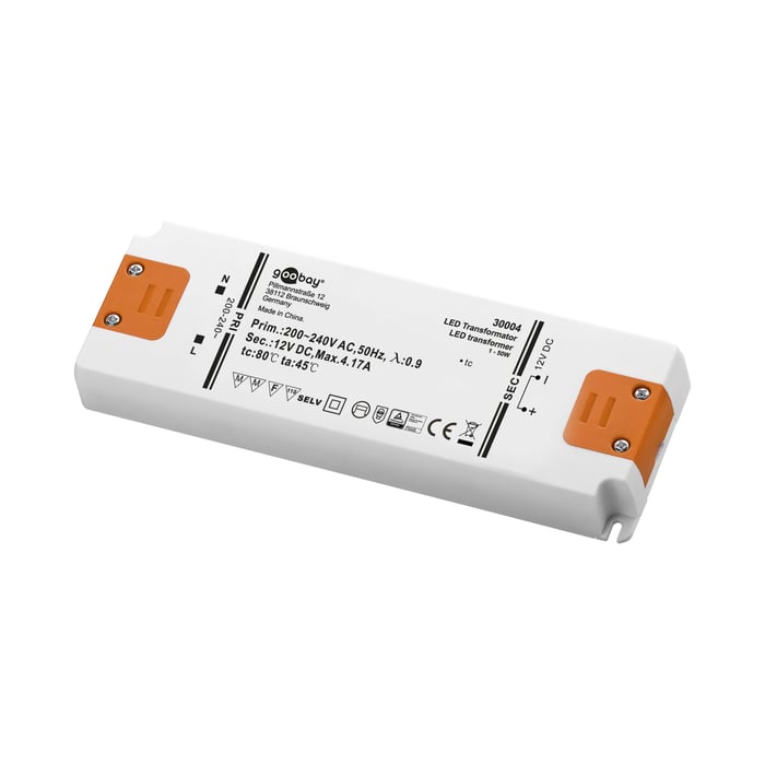LED-transformator, 12 V, 1-50 W