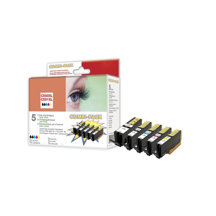 Peach PGI-550 och CLI-551 Bläckpatron 5-pack