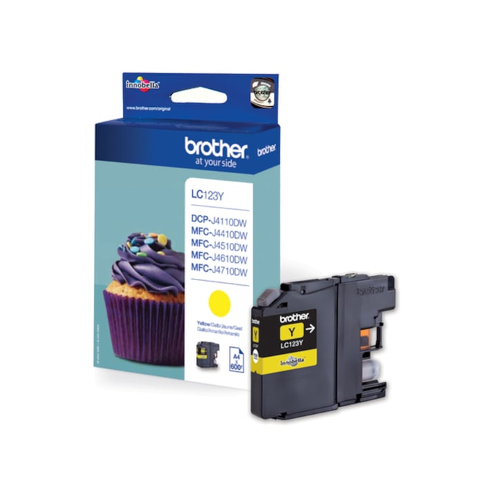Brother LC123Y Bläckpatron Gul | Kontor - Skrivare & tillbehör - Bläckpatroner - Brother | GameStuff