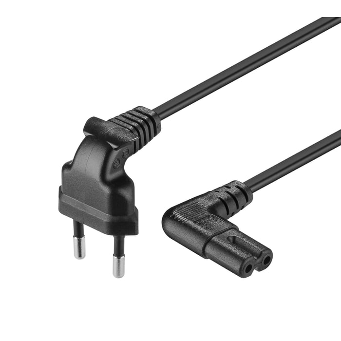 Apparatkabel C7 med vinklade kontakter Svart 1,5 m | Dator - Kablar & adaptrar - Apparatkablar | GameStuff