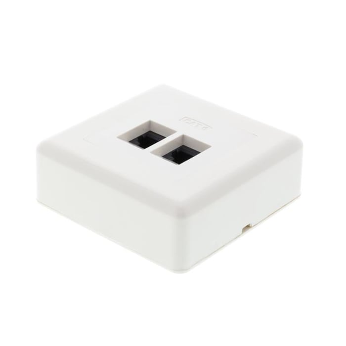 Utenpåliggende UTP-nettverksuttak Cat. 6 2-port