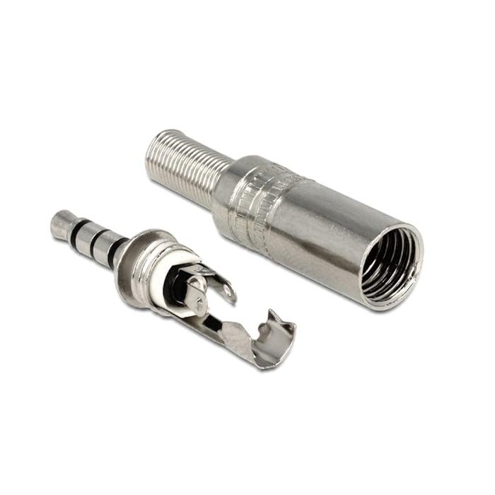 3,5 mm-kontakt i metall Hane 4-polig | Ljud & bild - Kablar & adaptrar - 3,5 mm - 3,5 mm-kontakter | GameStuff