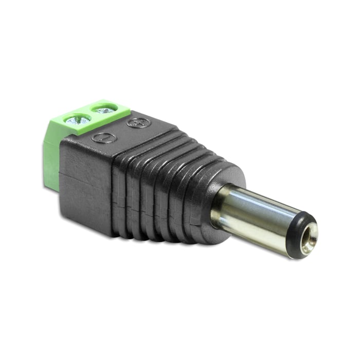 Terminalblock med DC-kontakt 5,5x2,5 mm