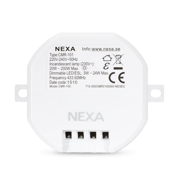 Nexa Infälld fjärrströmbrytare med dimmerfunktion | Smarta hem - Fjärrströmbrytare - Fjärrströmbrytare för inbyggnad | GameStuff