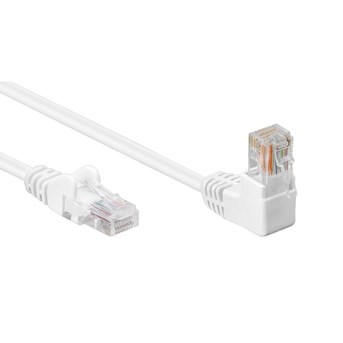 Vinklad UTP-nätverkskabel Cat. 5e Vit | Nätverk - Nätverkskablar - Nätverkskablar i färdiga längder | GameStuff