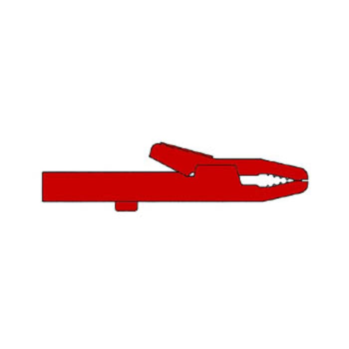Hirschmann Krokodilklämma 80 mm Röd
