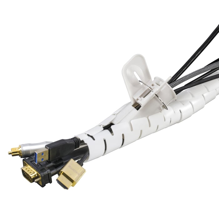 Kabelspiral 25 mm hvit 5 m