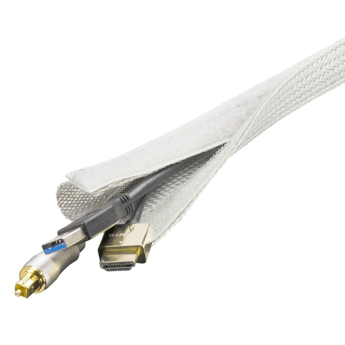Kabelstrumpa i nylon 25 mm Vit