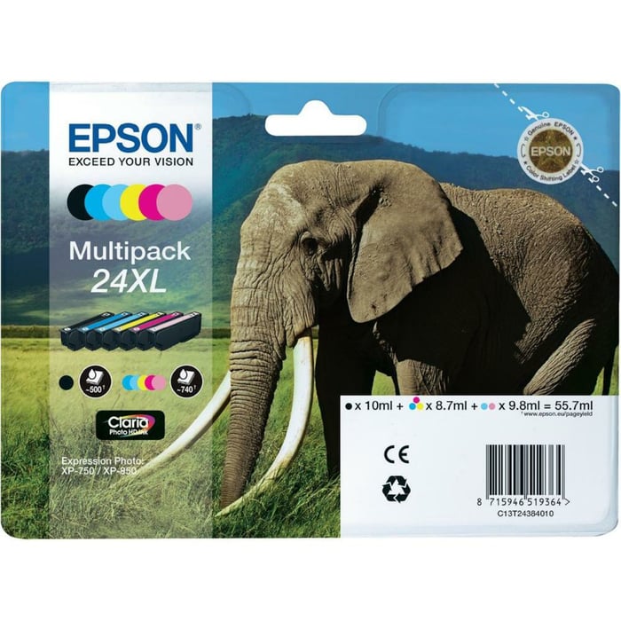 Epson T2438 Bläckpatroner XL 6-pack | Kontor - Skrivare & tillbehör - Bläckpatroner - Epson | GameStuff