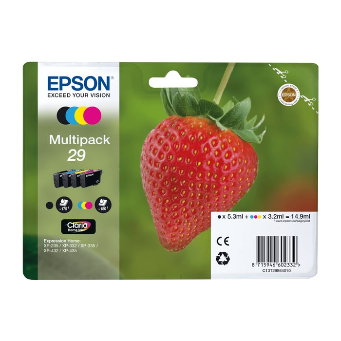 Epson T29 blekkpatron, 4-pk.