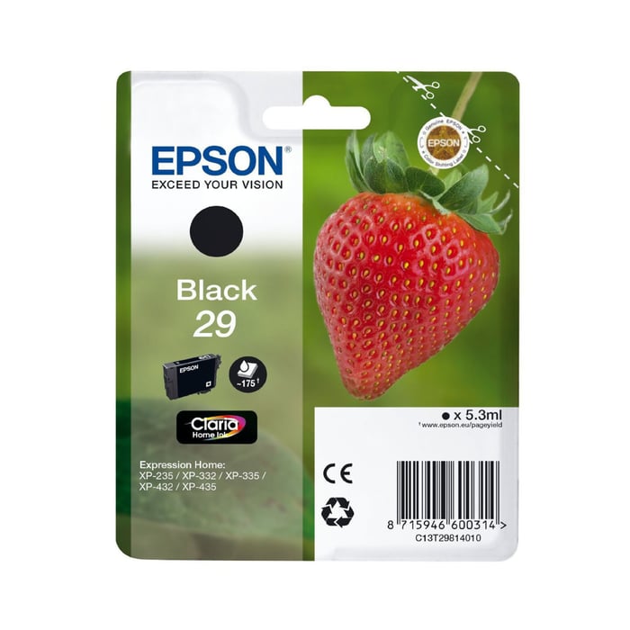 Epson T2981 Bläckpatron Svart | Kontor - Skrivare & tillbehör - Bläckpatroner - Epson | GameStuff