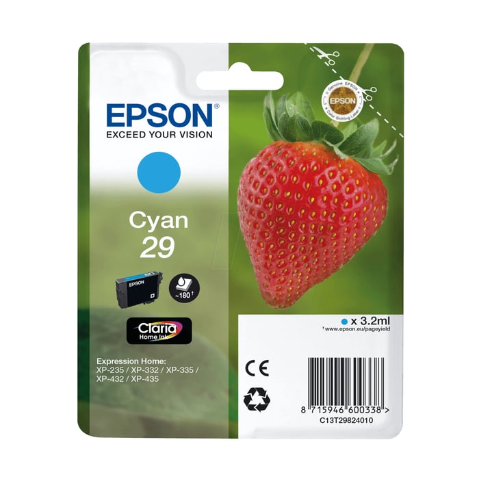 Epson T2982 blekkpatron, cyan