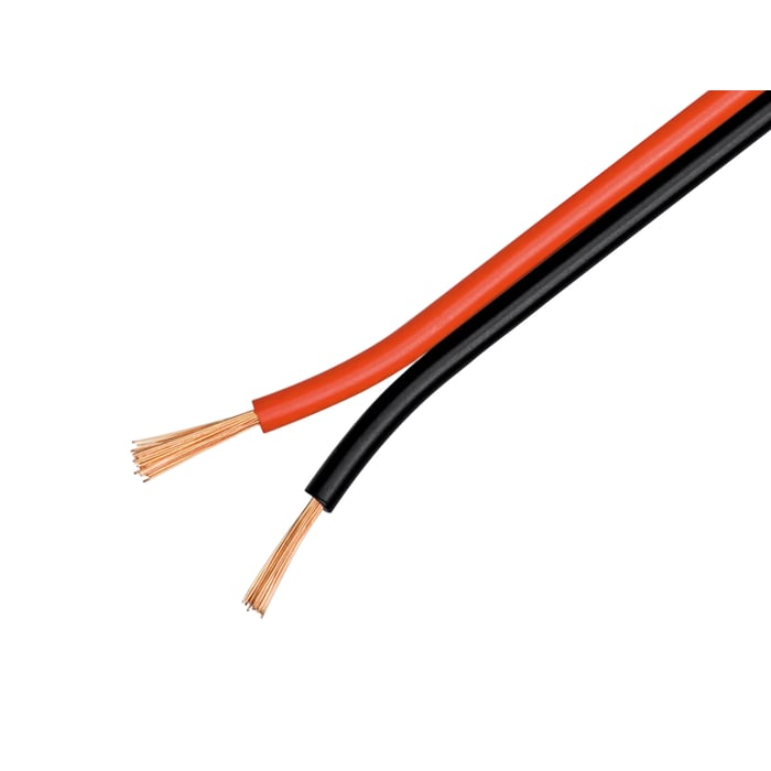 Høyttalerkabel OFC 1,5 mm², svart/rød 10 m
