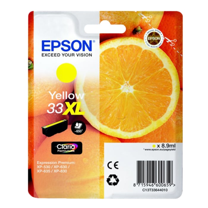 Epson T3364 Bläckpatron Gul XL | Kontor - Skrivare & tillbehör - Bläckpatroner - Epson | GameStuff