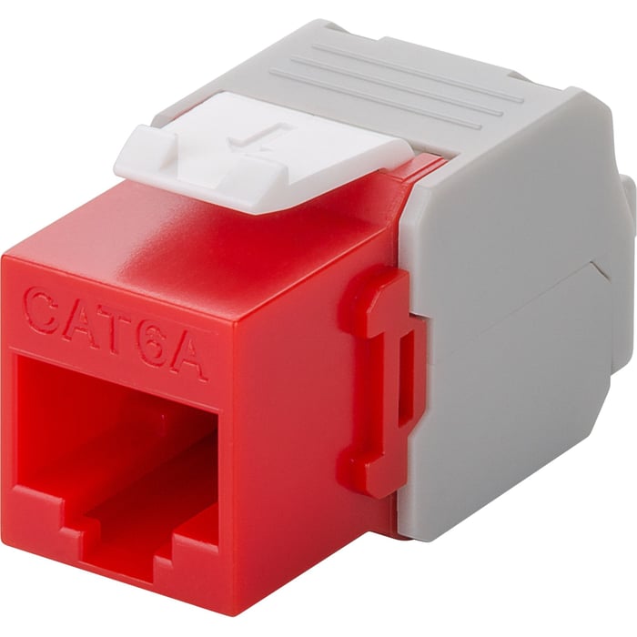 Luxorparts Keystone-jack Cat. 6a UTP verktygsfri Röd