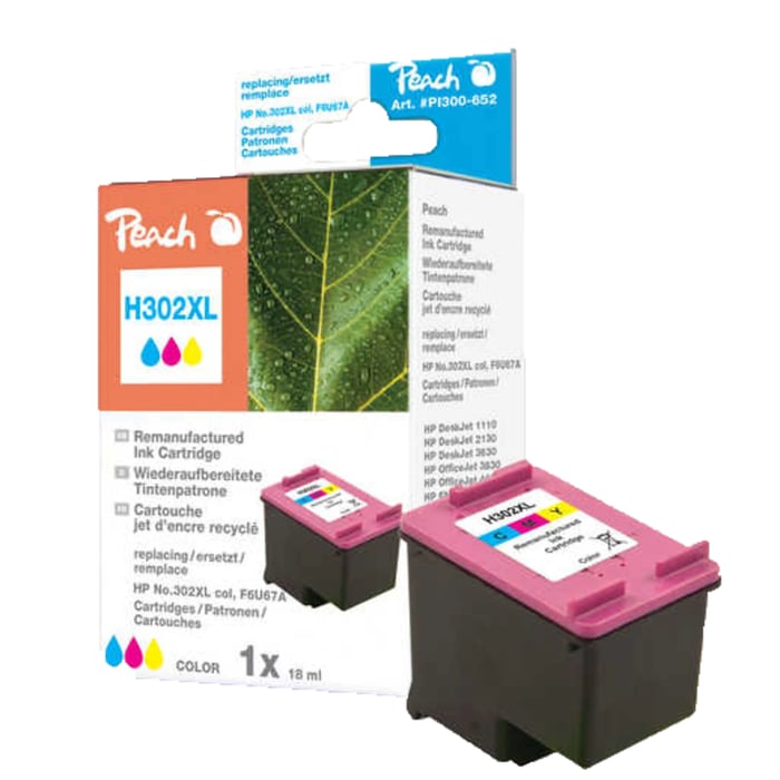 Peach Blekkpatron tilsvarer HP 302XL flere farger