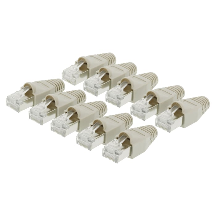 Luxorparts STP-modulkontakt RJ45 Cat.6 med böjskydd 10-pack | Nätverk - Nätverkskablar - Kontakter och skarvdon för FTP- och UTP-kablar | GameStuff