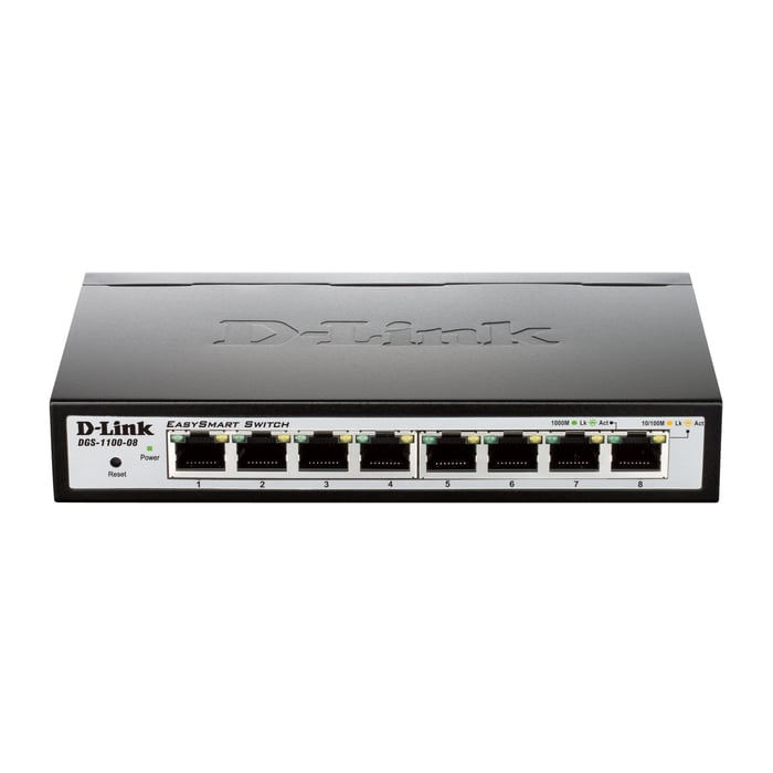D-Link DGS-1100-08 Konfigurerbar gigabitswitch 8 porter
