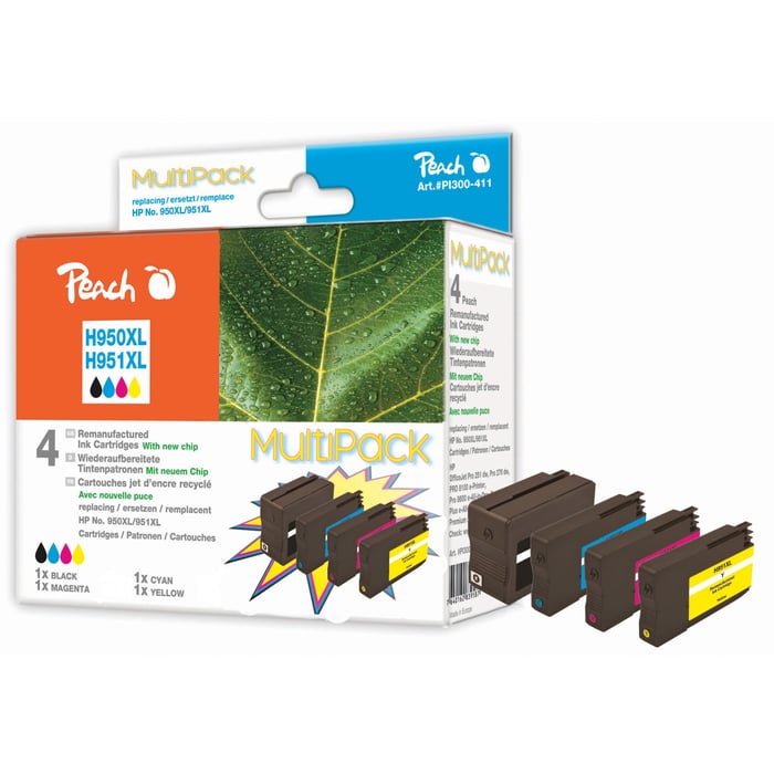 Peach Blekkpatron tilsvarer HP 950XL og 951XL 4-pk.