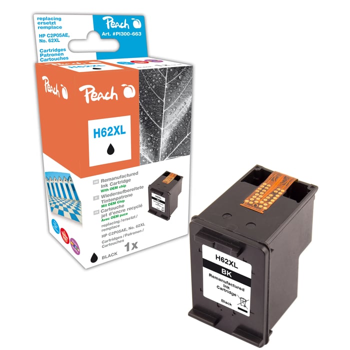 Peach Blekkpatron tilsvarer HP 62XL svart