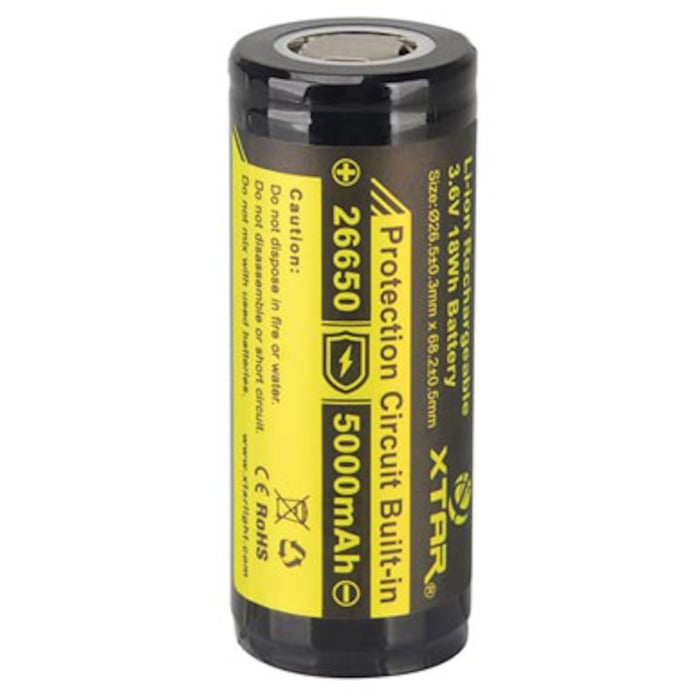26650 Li-ion-batteri 3,6 V 5000 mAh