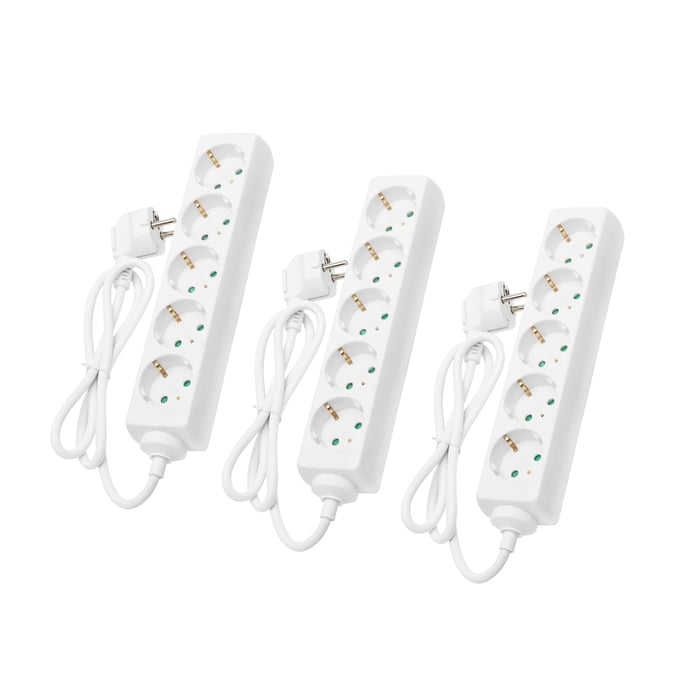 Luxorparts Grenuttag 5-vägs 3-pack | Kablar & kontakter - Strömkablar - Grenuttag | GameStuff