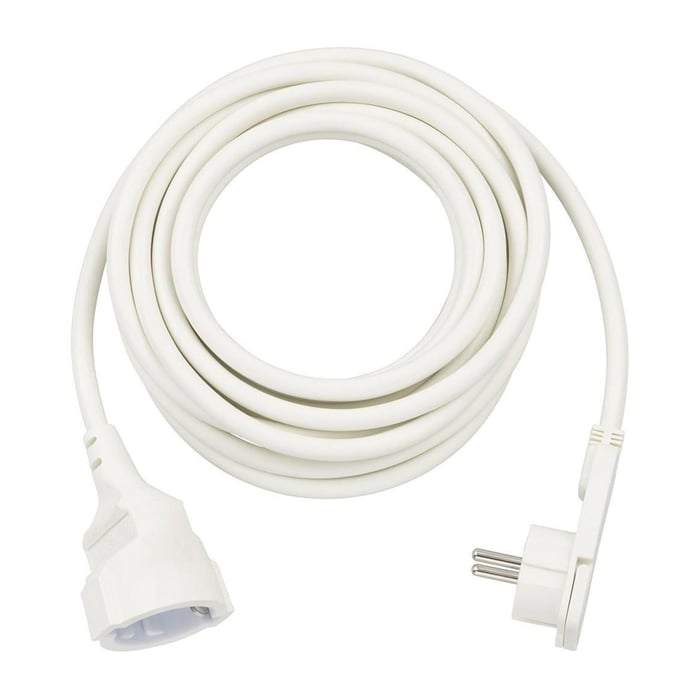 Brennenstuhl Förlängningskabel med platt stickpropp vit | Kablar & kontakter - Strömkablar - Förlängningskablar | GameStuff