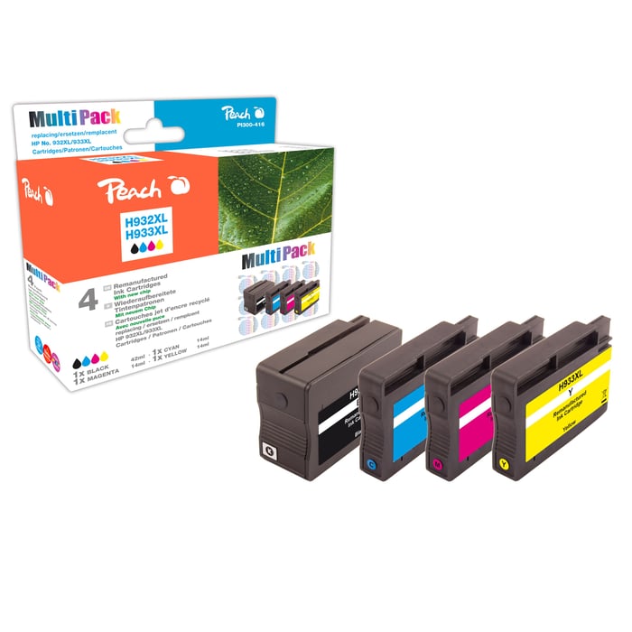 Peach HP 932XL och 933XL Bläckpatron 4-pack
