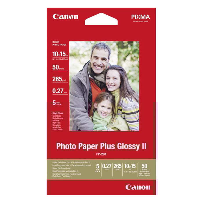 Canon Plus Glossy II Fotopapper 10x15 cm 50-pack | Kontor - Skrivare & tillbehör - Papper - Fotopapper | GameStuff